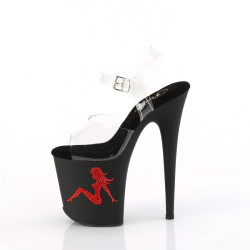 Pleaser FLAMINGO-808TGRS Transparent Black-Red Sale