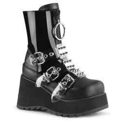Demonia SCENE-51 Black Patent Vegan Leather Sale Women
