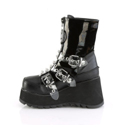 Demonia SCENE-51 Black Patent Vegan Leather Sale Women