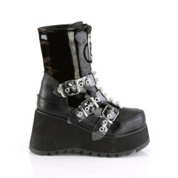 Demonia SCENE-51 Black Patent Vegan Leather Sale Women