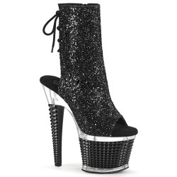 Pleaser SPECTATOR-1018G Black Glitter Transparent Sale