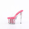 Pleaser ADORE-701FL Transparent Pink Flowers Mules