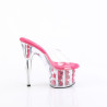 Pleaser ADORE-701FL Transparent Pink Flowers Mules