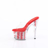 Pleaser ADORE-701FL Transparent Red Flowers Mules