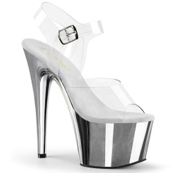 Pleaser ADORE-708 Silver Platform High Heels Sandals
