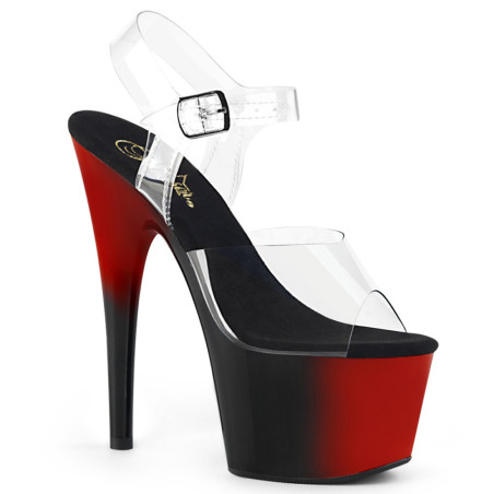 Pleaser ADORE-708BR Red Black Platform High Heels Women