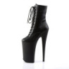 Pleaser BEYOND-1020 Black Vegan Leather Ankle Boots