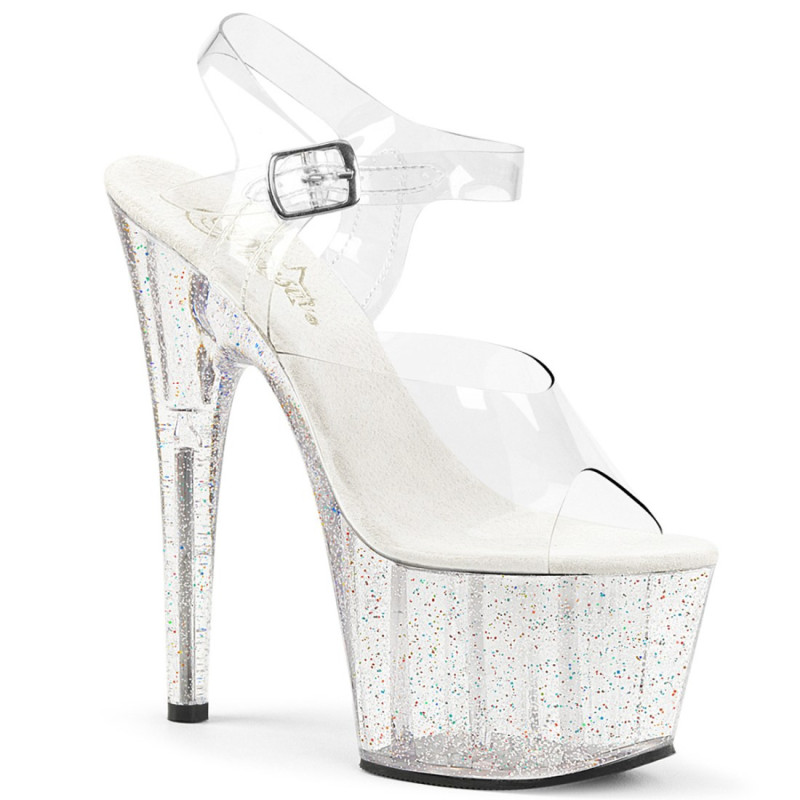 Pleaser ADORE-708MG Clear Platform High Heeled Sandals