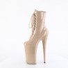 Pleaser BEYOND-1020 Nude Patent High Heeled Ankle Boots