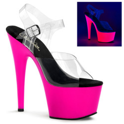 Pleaser ADORE-708UV Neon Pink Platform High Heels Shoes