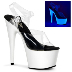 Pleaser ADORE-708UV Neon White Platform High Heel Shoes