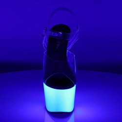 Pleaser ADORE-708UV Neon White Platform High Heel Shoes