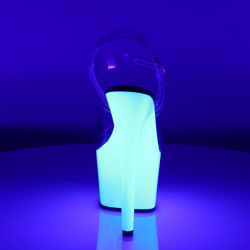 Pleaser ADORE-708UV Neon White Platform High Heel Shoes