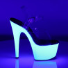 Pleaser ADORE-708UV Neon White Platform High Heel Shoes