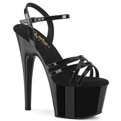 Pleaser ADORE-717 Black Strappy High Heeled Sandals