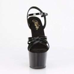 Pleaser ADORE-717 Black Strappy High Heeled Sandals