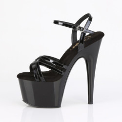 Pleaser ADORE-717 Black Strappy High Heeled Sandals