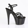 Pleaser ADORE-717 Black Strappy High Heeled Sandals