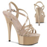 Pleaser CAPTIVA-613 Nude Strappy High Heels Sandals Women