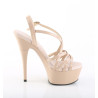 Pleaser CAPTIVA-613 Nude Strappy High Heels Sandals Women