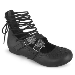 Demonia DAISY-11 Black Vegan Strapy Women Ballerina