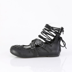Demonia DAISY-11 Black Vegan Strapy Women Ballerina