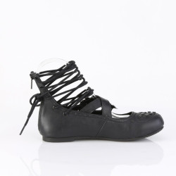 Demonia DAISY-11 Black Vegan Strapy Women Ballerina