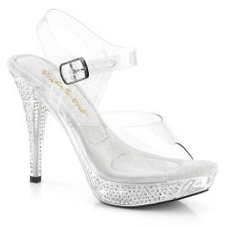 Fabulicious ELEGANT-408 Clear Strass Heeled Sandals