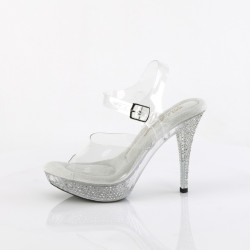Fabulicious ELEGANT-408 Clear Strass Heeled Sandals
