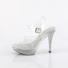Fabulicious ELEGANT-408 Clear Strass Heeled Sandals