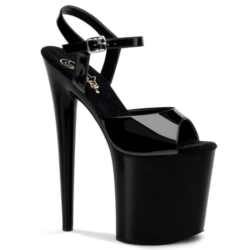 Pleaser FLAMINGO-809 Black Patent Pole Dance High Heels Pleaser FLAMINGO-809 Black Patent Pole Dance High Heels