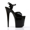 Pleaser FLAMINGO-809 Black Patent Pole Dance High Heels
