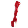Pleaser BEYOND-3028 Red Buckle Thigh High Boots