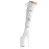 Pleaser BEYOND-3028 White Buckle Thigh High Boots