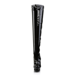 Pleaser BLONDIE-3000 Black Patent Pewter Chrome Sale