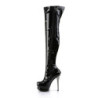 Pleaser BLONDIE-3000 Black Patent Pewter Chrome Sale