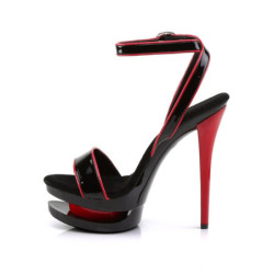 Pleaser BLONDIE-631-2 Black-Red High Heels Women Shoes