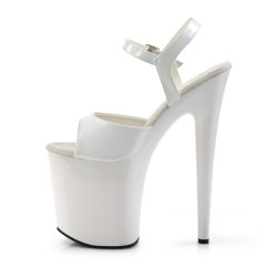 Pleaser FLAMINGO-809 White Platform Pole Dance High Heels