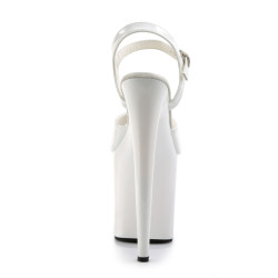 Pleaser FLAMINGO-809 White Platform Pole Dance High Heels