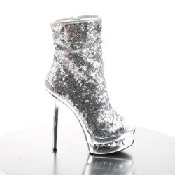 Pleaser BLONDIE-R-1008 Silver Sequins Chrome Sale Women