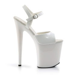 Pleaser FLAMINGO-809 White Platform Pole Dance High Heels