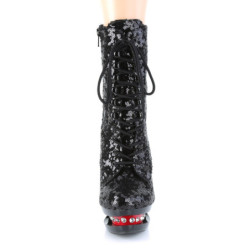 Pleaser BLONDIE-R-1020 Black Sequins Black-Red Sale