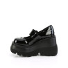 Demonia SHAKER-23 Black Patent Platform Wedge Pumps