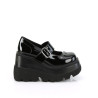 Demonia SHAKER-23 Black Patent Platform Wedge Pumps