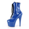 Pleaser ADORE-1020 Blue Patent High Heeled Ankle Boots