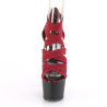 Pleaser ADORE-748SP Burgundy Snake Print Patent Black