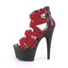 Pleaser ADORE-748SP Burgundy Snake Print Patent Black