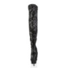 Pleaser BLONDIE-3011 Black Sequins Thigh High Boots