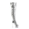 Pleaser BLONDIE-3011 Silver Sequins Thigh High Boots