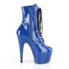 Pleaser ADORE-1020 Blue Patent High Heeled Ankle Boots